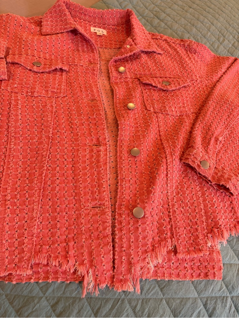 Textured, Distressed POL Jacket Small - Picture 4 of 6